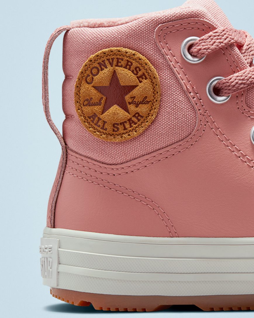 Girls' Converse Leather Chuck Taylor All Star Berkshire Boot Color High Top Shoes Pink | AU 813E0Q